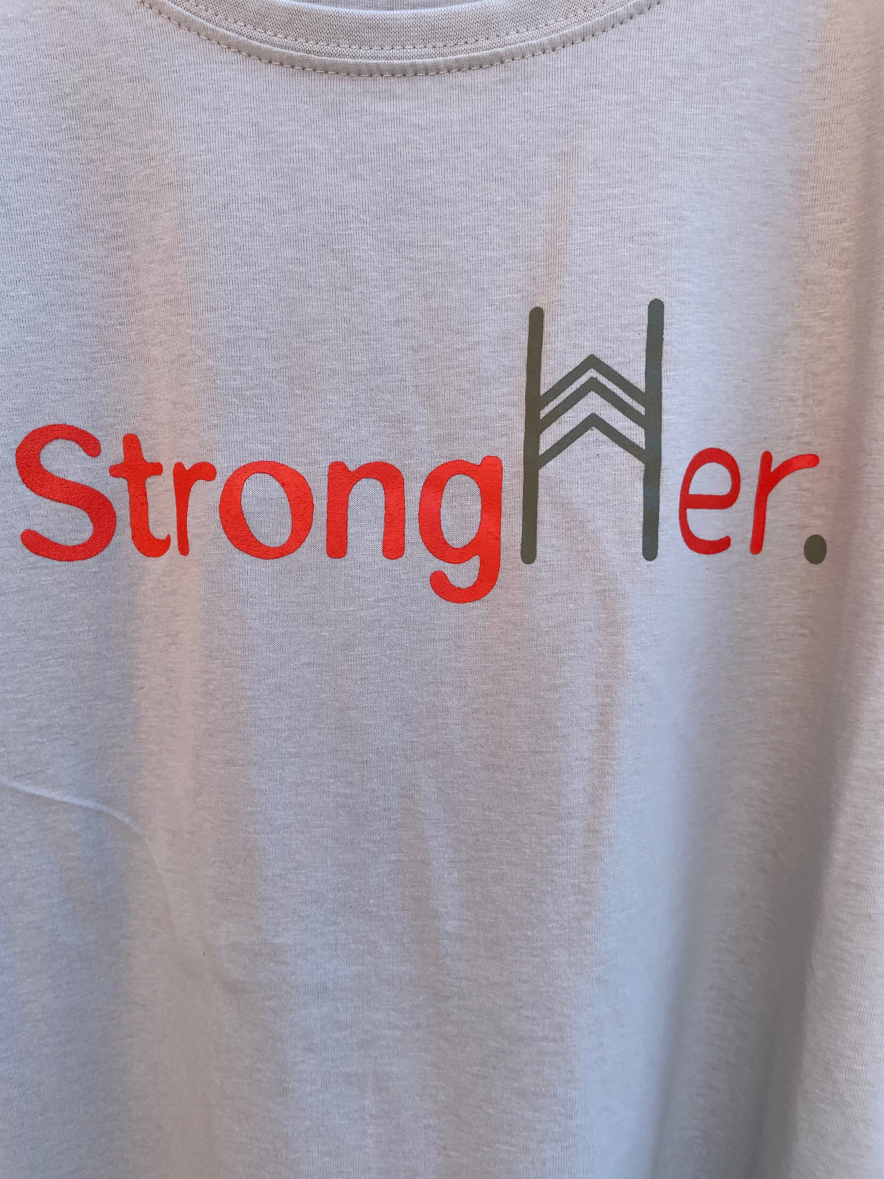 StrongHer. Tee. Coastal Grey