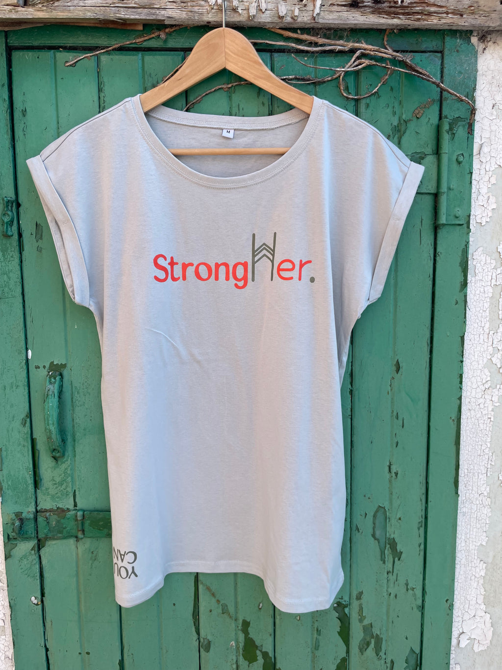 StrongHer. Tee. Coastal Grey