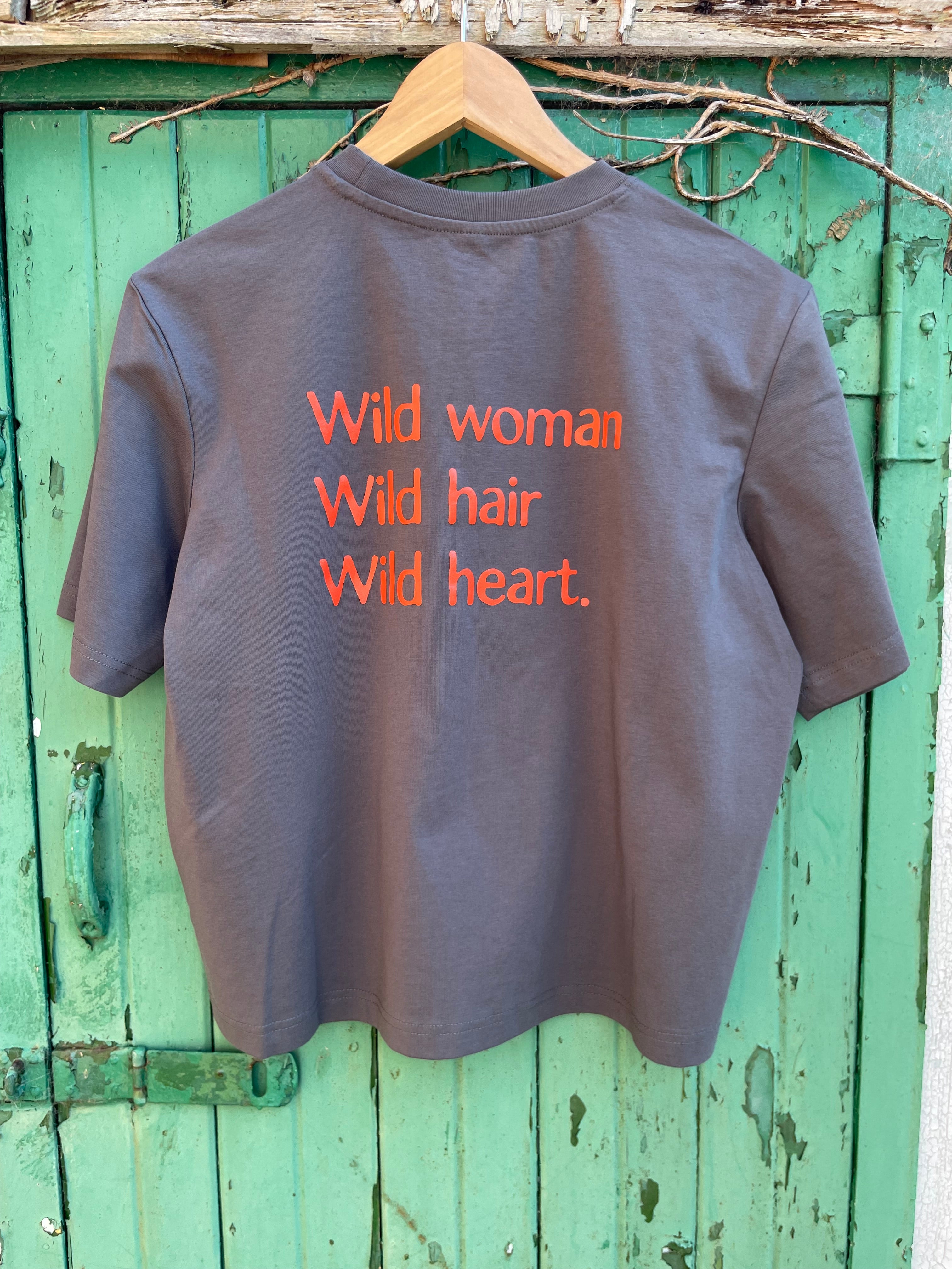 Wild Woman Tee. Slate Grey