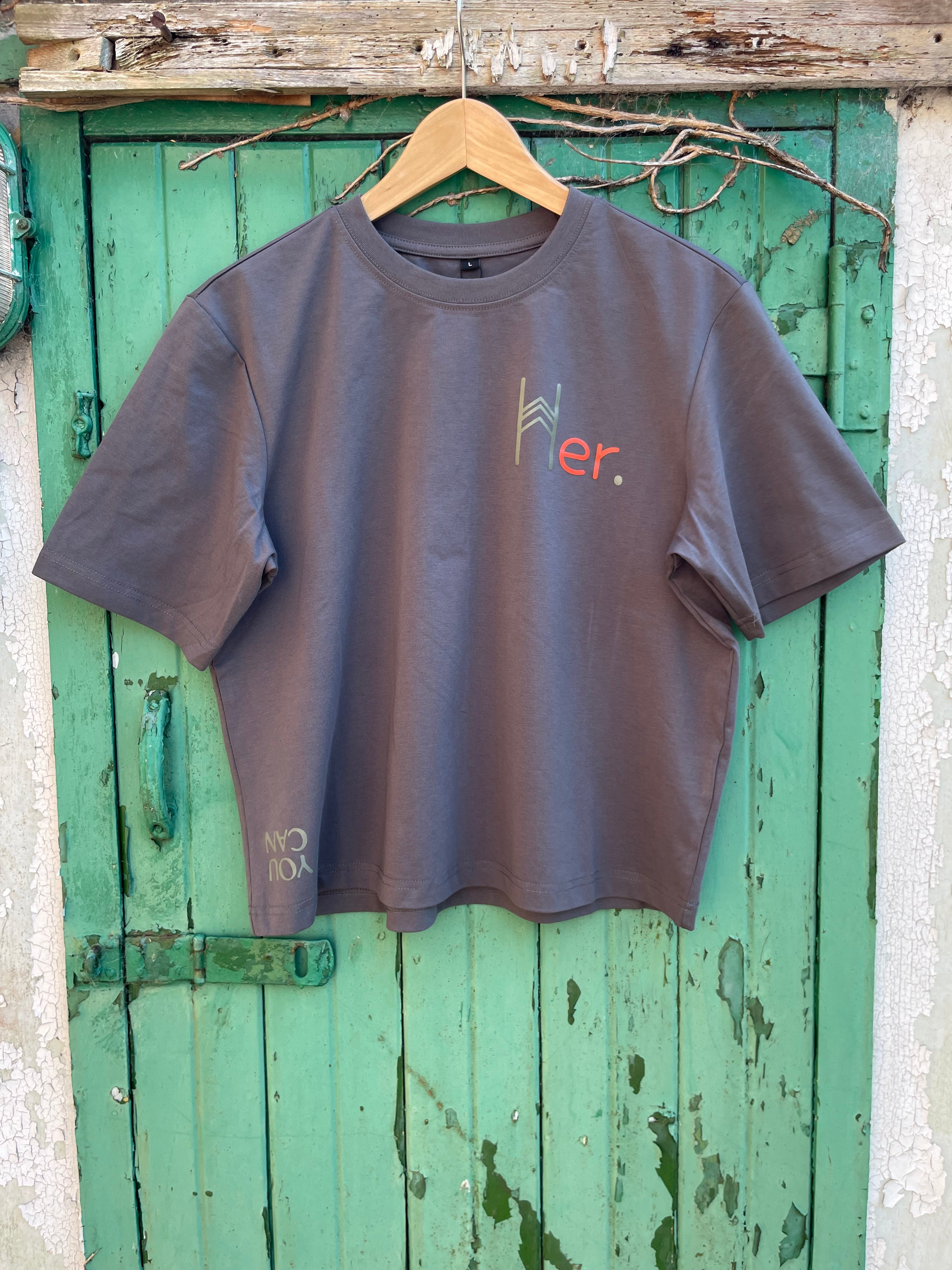 Wild Woman Tee. Slate Grey