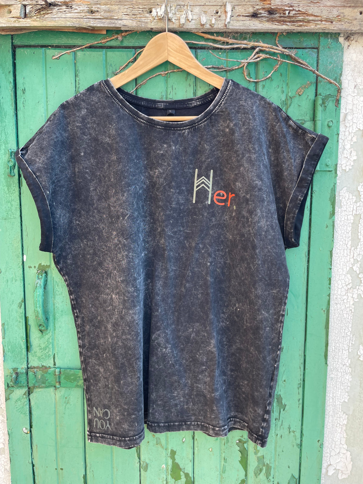 Wild Woman Tee. Acid wash