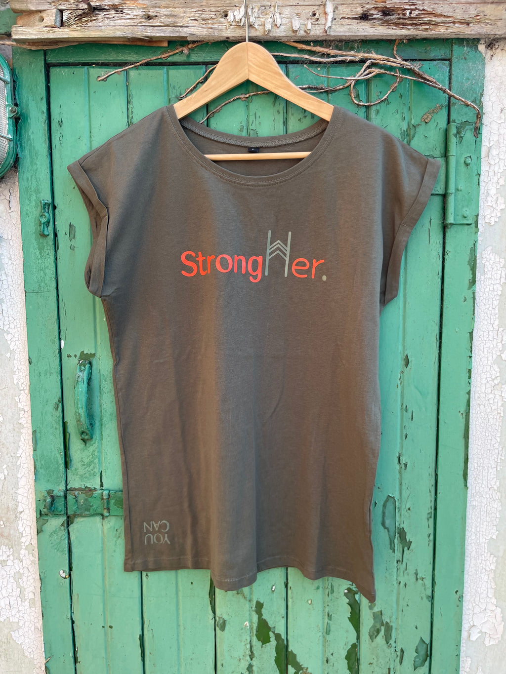 StrongHer. Tee. Dark Olive